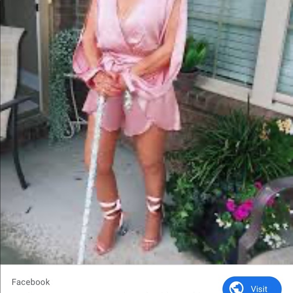 Pink Satin Fashion Nova Romper *NEW* - Picture 2 of 5